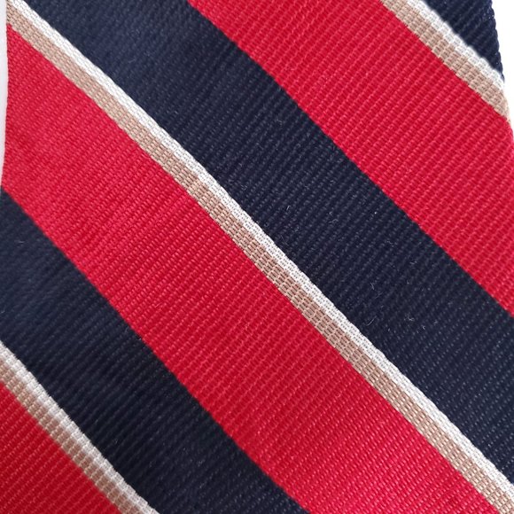 Carlos Piati Men 100% Silk Tie Striped Red Black Size 58x4 - NWOT - made in USA - Picture 3 of 7